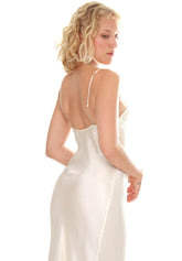 30s Ivory Silk Slip Dress: Low Back Maxi