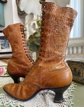 Antique Victorian Late 1800s Lace Up Mid Calf Ankle Boots