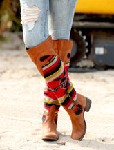 Freebird Aztec Carpet Leather Over The Knee Boots Size 10M