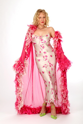 60s Fuchsia Feather Boa Duster