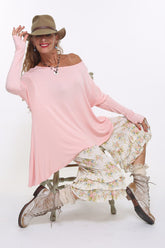 BALLET PINK Flared Frenchie Thumbhole Top