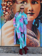 Turquoise Tie Dye Duster with Pockets