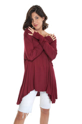 Burgundy Frenchie Flare Bottom Top