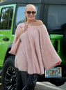Pink Fuzzy Bell Sleeve Sweater