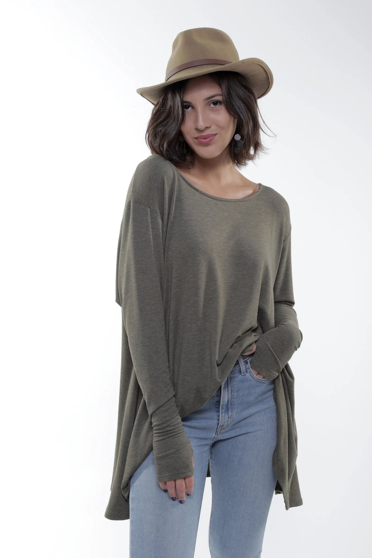 Army Green Frenchie Flare Top