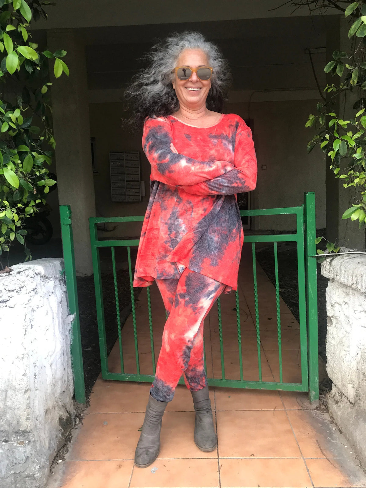 ORANGE FANTASY Tie Dye Slouchy Pants with Pockets