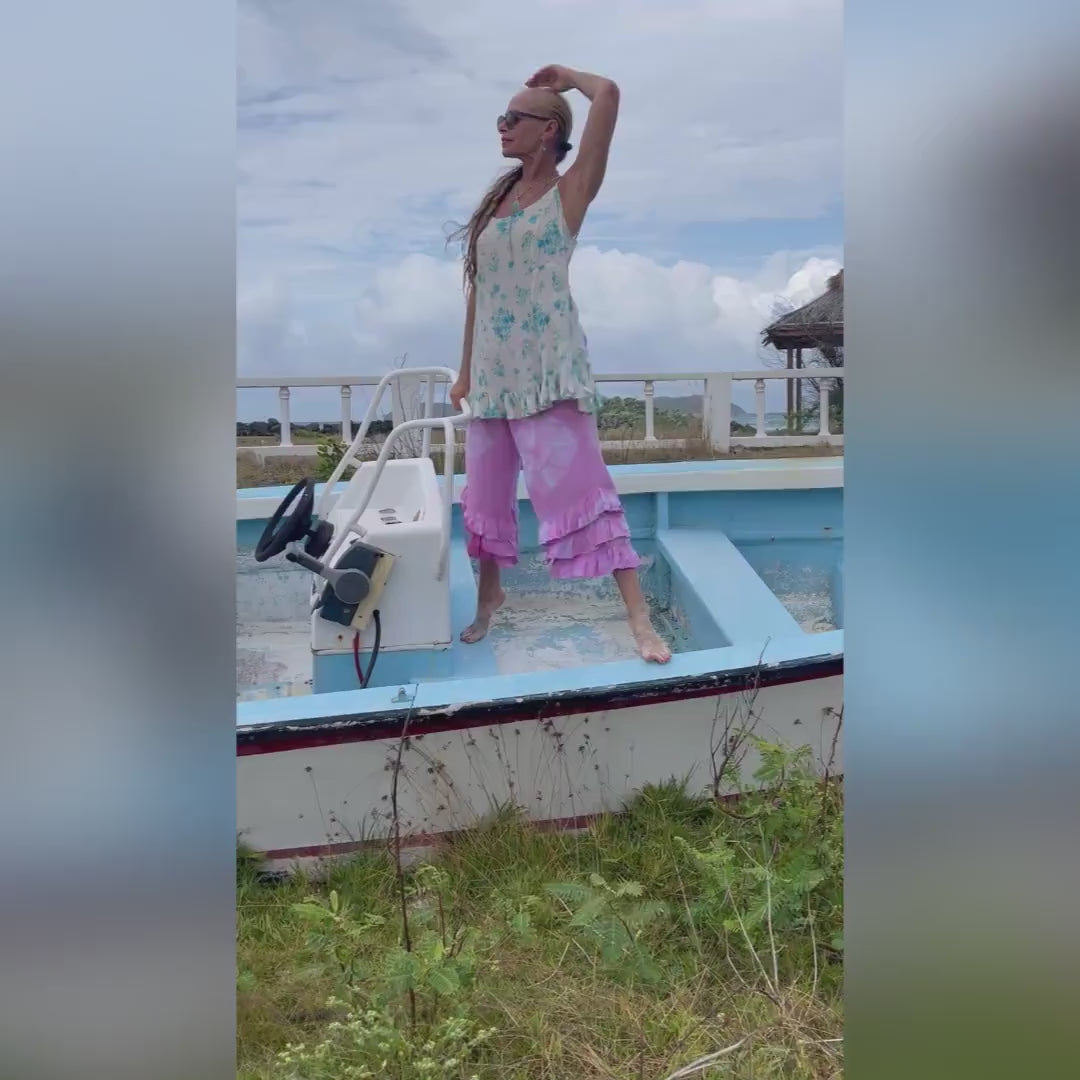 ANGIE Pink and White Tie Dye PantalOOnies